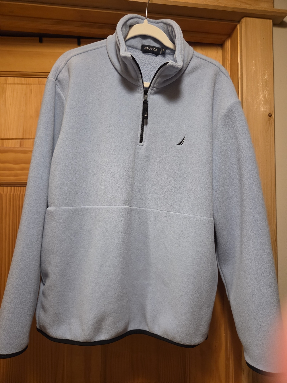 Nautica Men's Light Blue Quarter-Zip Fleece Pullover